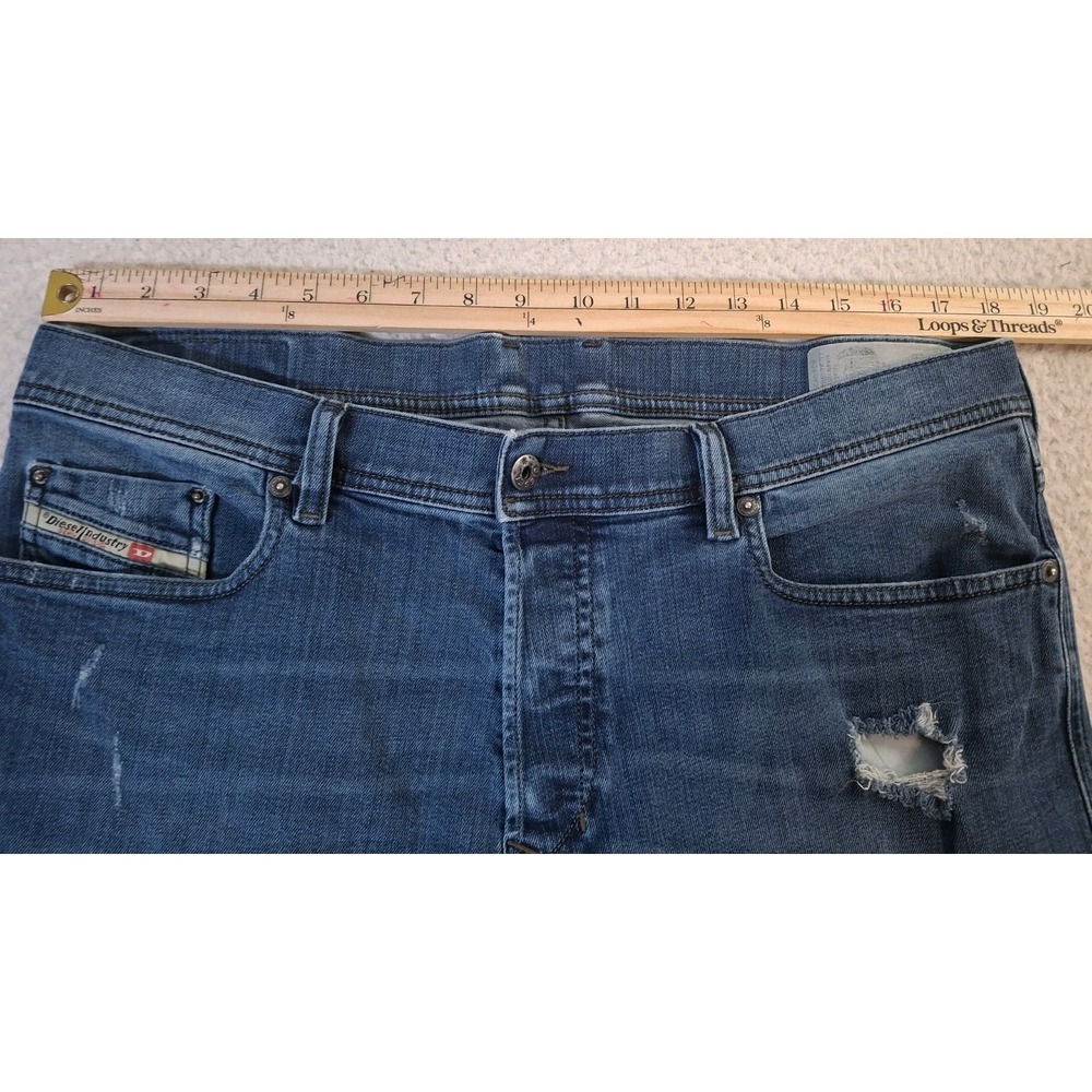 Diesel Tepphar Jeans Men's 36x30 Blue Denim Slim-Carrot 081AL Stretch Distressed - Picture 7 of 11